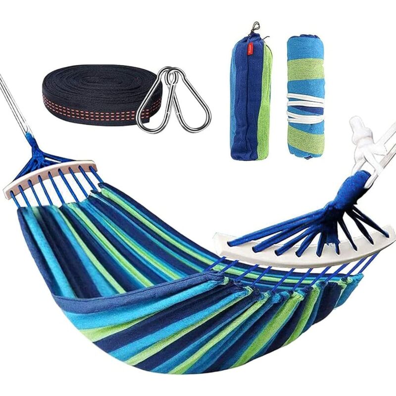 Doppelhängematte mit Spreizstäben, statisch belastbar bis 300 kg, 19080 cm, Outdoor-Hängematten für Innen, Balkon, Outdoor, Garten, Reisen, Camping
