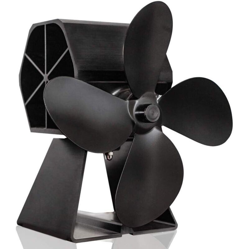 Ugreat - Doppelkopf-Kaminventilator, Gusseisen, Kamin, Heizung, Herd, Kamin, Wärmeleistung, Doppelflügel-Ventilator, Kamin-Heizventilator