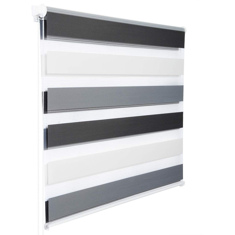 Doppelrollo Klemmfix ohne Bohren, Duo Rollo Zebrarollo Fensterrollo Klemmrollo Seitenzugrollo Easyfix lichtdurchlässig & verdunkelnd Rollos für