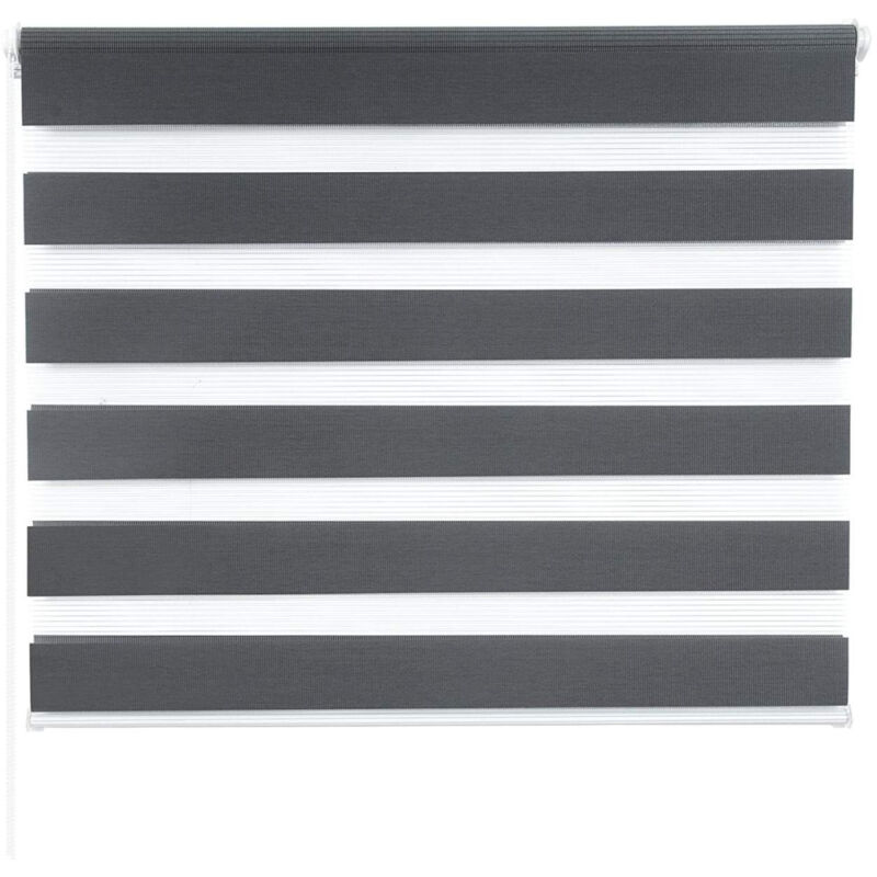 WOLTU Doppelrollo Klemmfix ohne Bohren, Duo Rollo Zebrarollo Fensterrollo Klemmrollo Seitenzugrollo Easyfix lichtdurchlässig und verdunkelnd Rollos