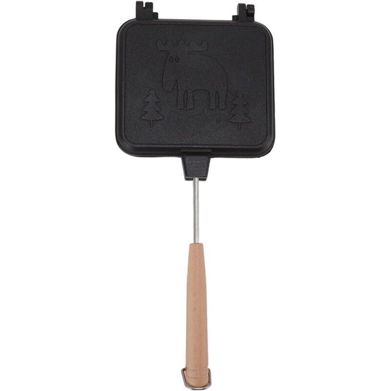 Doppelseitige Bratpfanne, gegrillter Sandwichmaker, doppelseitige Flip-Pfanne mit abnehmbarem Griff für Steak, Pfannkuchen, Frittatas