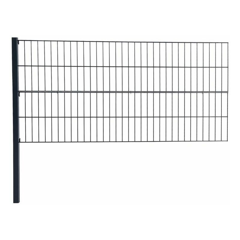 Estexo - Doppelstabmattenzaun Erweiterung Gitterzaun 80cm RAL7016 Drahtgitter Gartenzaun