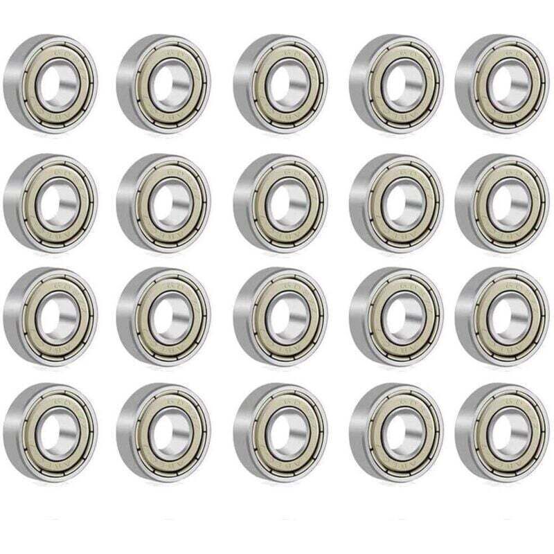 Doppelt abgedichtete 608 ZZ Metallkugellager für Rollschuhe, Skateboards, Longboards und Waveboards, 8 x 22 x 7 mm, 20er-Packung