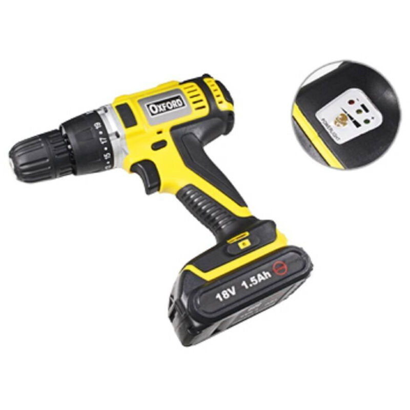 Trade Shop Traesio - Trade Shop - trapano avvitatore cordless doppia batteria litio 18V led indicator batterien -