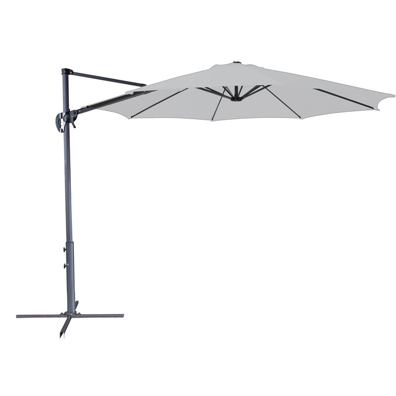 Derby Sonnenschirm / Ampelschirm 'Ravenna Smart 300', ø 300 cm, grau, Bezug aus 100% Polyester, Gestell aus Aluminium, 13,8 kg Sonnenschirm /