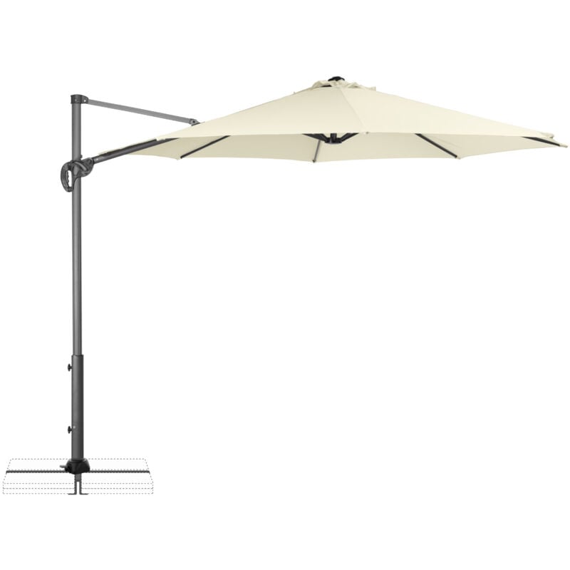 Derby Sonnenschirm / Ampelschirm 'Ravenna Smart 300', ø 300 cm, natur, Bezug aus 100% Polyester, Gestell aus Aluminiunm, 13,8 kg Sonnenschirm /
