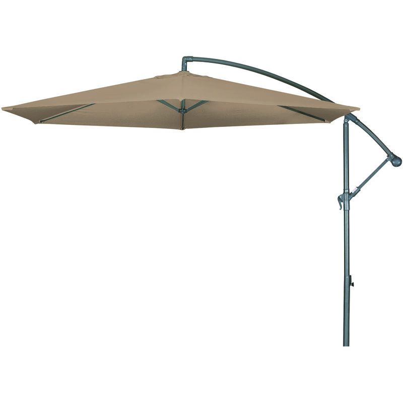 Sonnenschirm / Ampelschirm 'Panda Banana Eco 300', ø 3,0 m, greige, Bezug aus 100% Polyester, Gestell aus Aluminium, 10,7 kg Sonnenschirm /