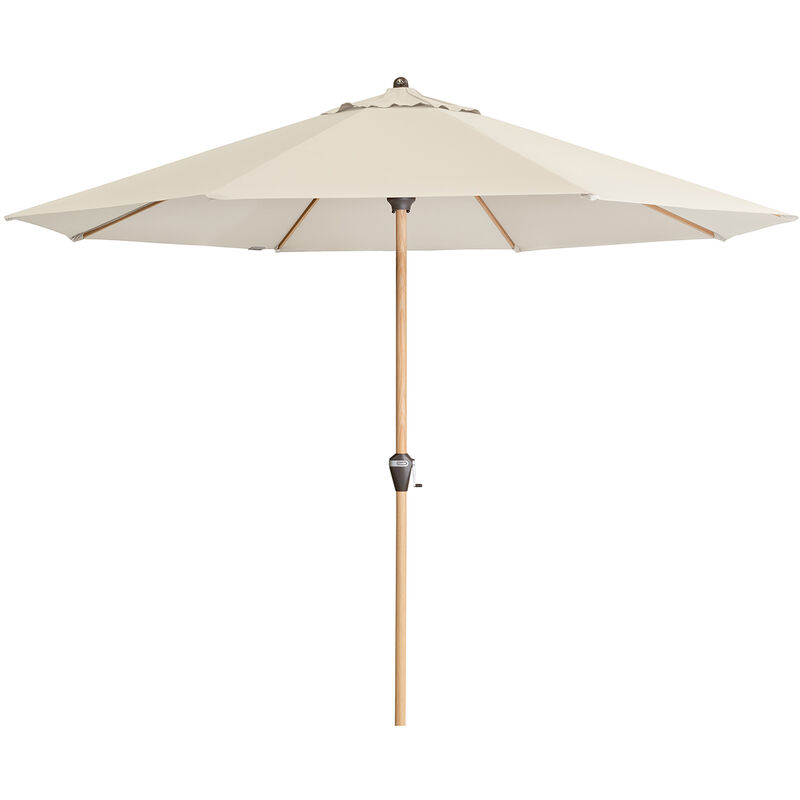 Doppler Sonnenschirm / Kurbelschirm 'Alu Wood Ultra 350', Ø 350 cm, natur, Bezug Polyestergewebe, Gestell Aluminium/Stahl, 9,3 kg Sonnenschirm /