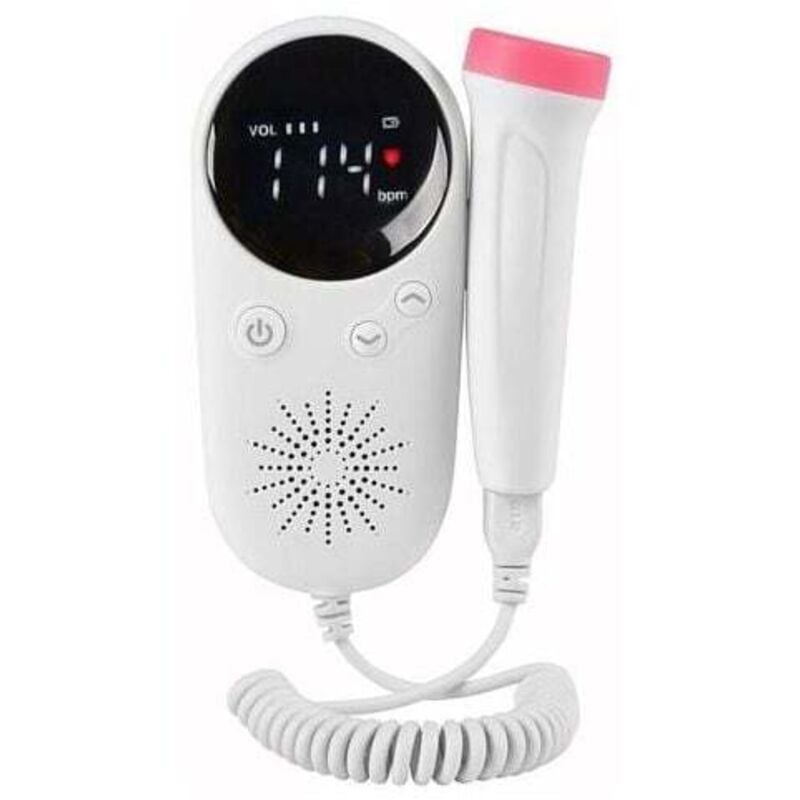 Doppler-Ultraschallgerät für den Haushalt, zur Überwachung der fetalen Herzfrequenz, mit LCD-Display, Fötuszähler, Sprachausgabe und für die tägliche