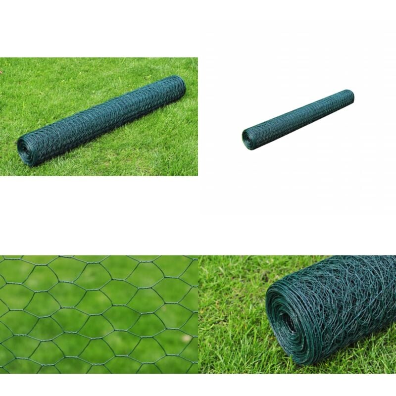 Vidaxl - Drahtzaun mit PVC-Beschichtung 25x0,5 m Grün - Zaun - Maschendraht - Gartenzaun - Tiergehege - Vogelvoliere - Home & Living