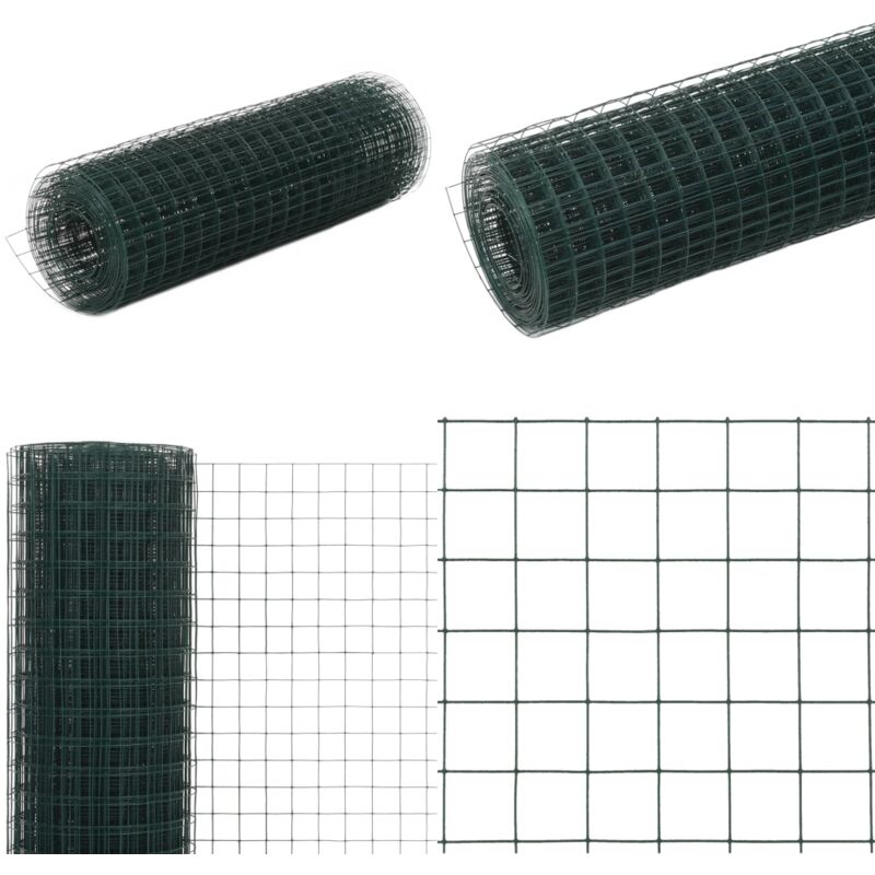 Drahtzaun Stahl mit PVC-Beschichtung 25x0,5 m Grün - Draht Zaun - Draht Zaun - Home & Living