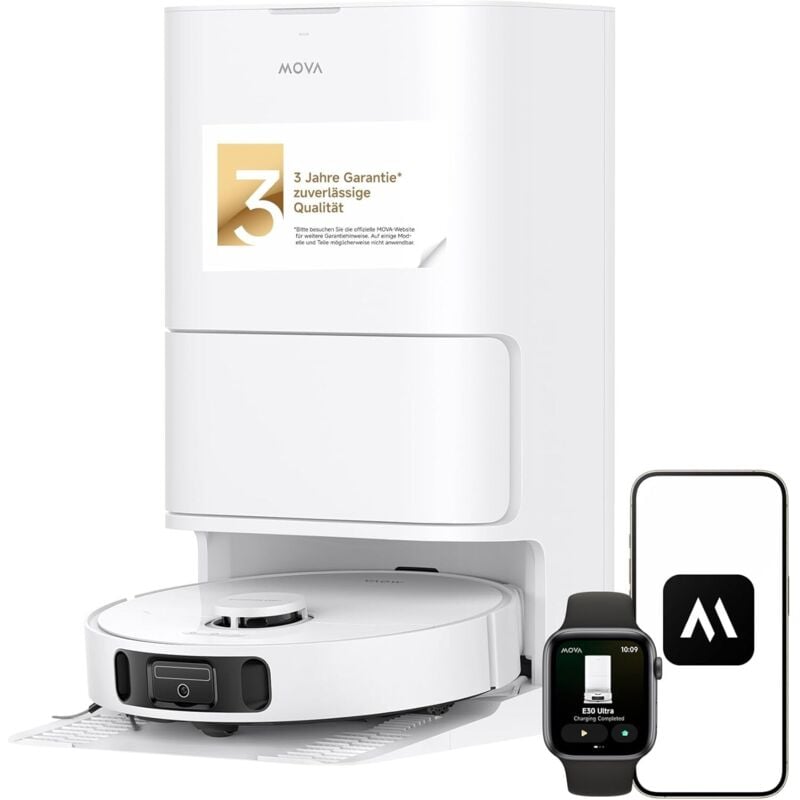 MOVA E30 Ultra Saugroboter mit 7000 Pa, Entleerung und Moppanhebung