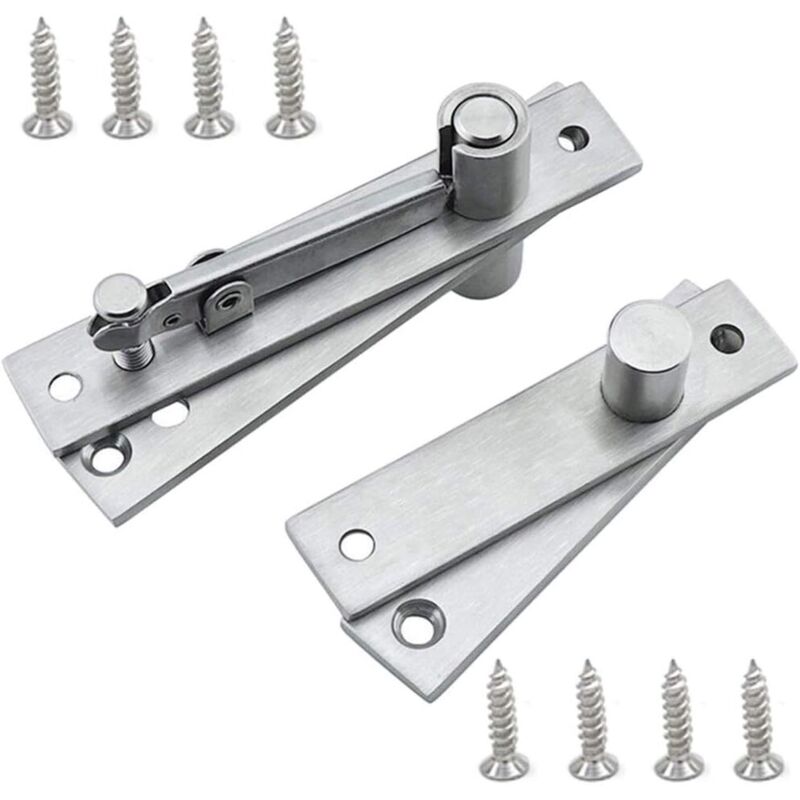 Drehscharnier, Tür-Pivot-Scharnier, verdecktes Pivot-Türscharnier, Auf- und Ab-Pivot-Türscharnier, Edelstahl für Schränke, Kleiderschränke (Silber)