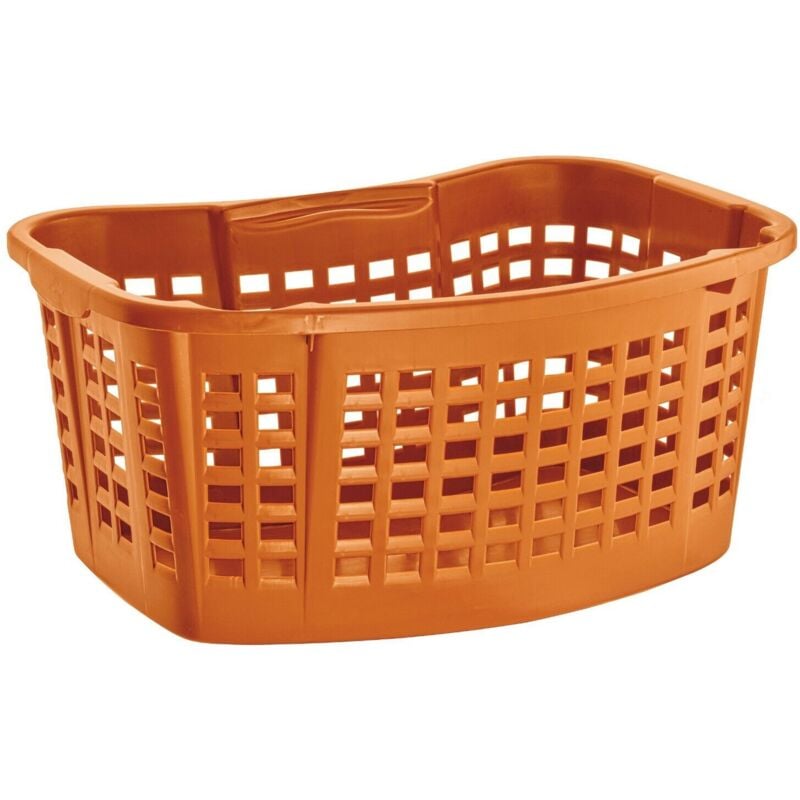 Buri - Wäschekorb, 40L Wäsche Box Volumen, Wäschesammler mit 60 x 40 x 28 cm Außenmaß, Wäsche Sortierer groß, Aufbewahrungskorb - orange