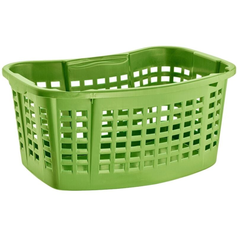 Buri - Wäschekorb, 40L Wäsche Box Volumen, Wäschesammler mit 60 x 40 x 28 cm Außenmaß, Wäsche Sortierer groß, Aufbewahrungskorb - hellgrün