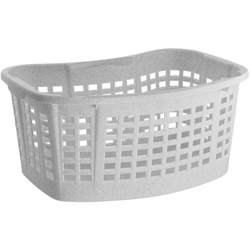 Buri - Wäschekorb, 40L Wäsche Box Volumen, Wäschesammler mit 60 x 40 x 28 cm Außenmaß, Wäsche Sortierer groß, Aufbewahrungskorb - weiß