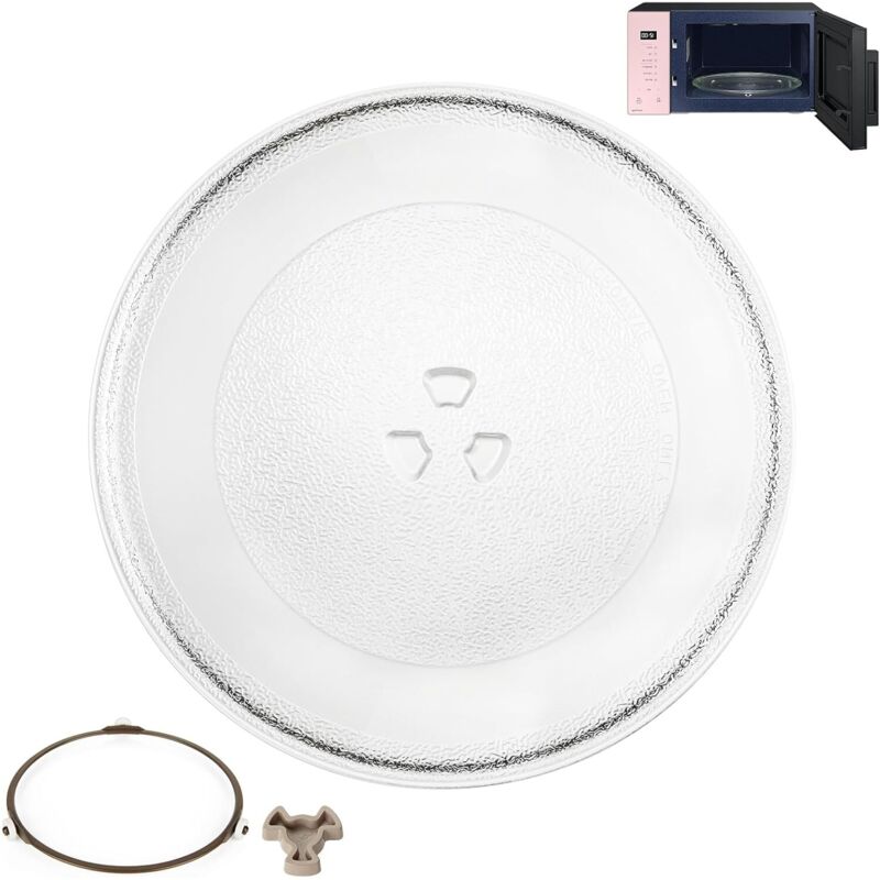 Drehteller für Mikrowelle, universeller 25,5-cm-Drehteller für Mikrowellen mit 3 kompatiblen Montagehalterungen, Mikrowellenplatte für Mikrowelle,