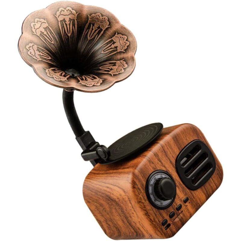 Drehteller Retro-Lautsprecher Cd-Musik-Player Kabelloser Lautsprecher Digitales Radio Plattenspieler Vintage-Grammophon-Lautsprecher