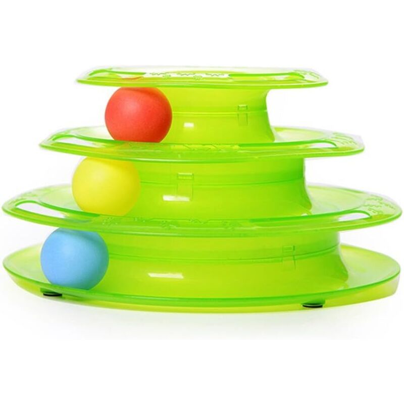 Drei Schichten Katzenspielzeug Haustierspielzeug Intelligenzspiel Crazy Ball Board Katzenspielzeug Geschenk (Grün)