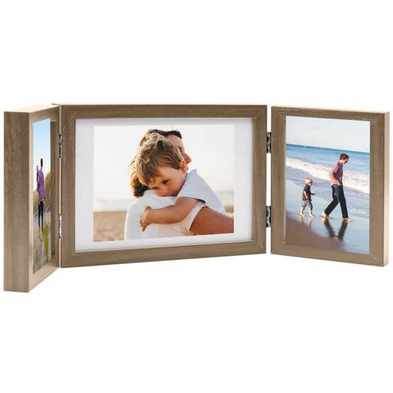 Vidaxl - Dreifach-Bilderrahmen Collage Hellbraun 28x18 cm+2x(13x18 cm)