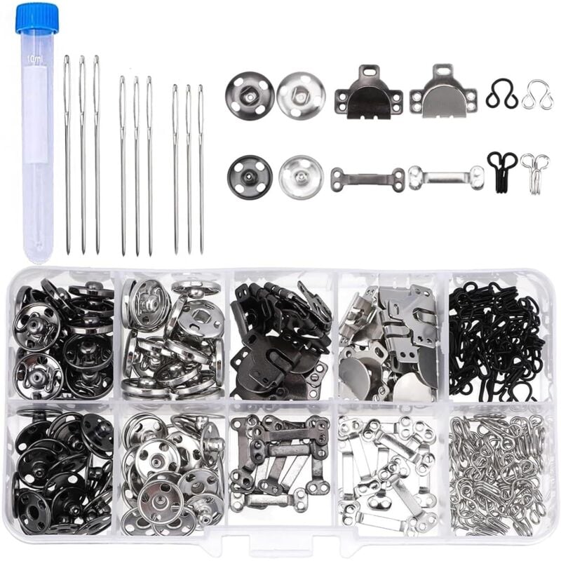 Druckknöpfe für Kleidung, Kupfer Druckknopf ronze Kleidung Snaps Taste mit Schachtel Nadeln für Leder Handwerk Jacke Brieftasche Handtasche Stoff DIY