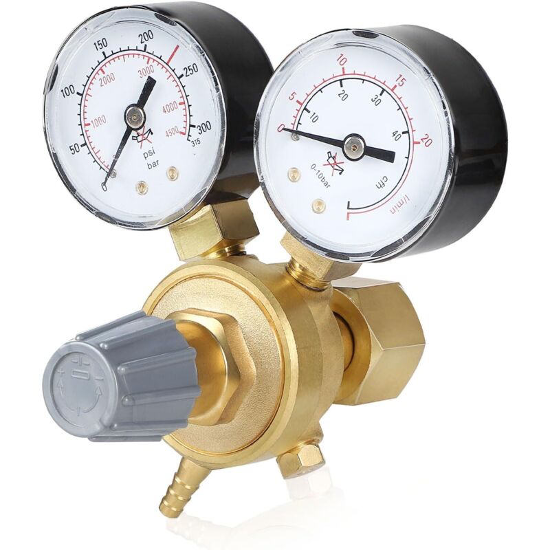 Druckminderer Argon Druckminderer für Argon/CO2 Schutzgas MIG MAG WIG TIG Schweißgerät 315Bar Flaschenanschluss W21,8 x 1/14' Druckminderer Argon