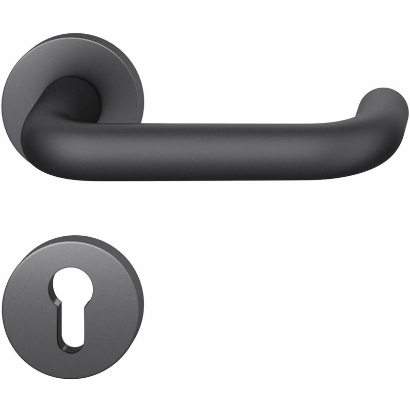 FSB - Drückergarnitur 12 1070 asl auf Rosette pz, schwarz matt