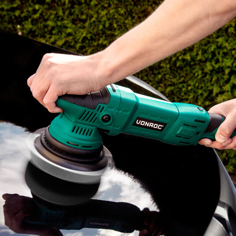 Vonroc - Dual Action / Exzentrische Poliermaschine / Poliermaschinen-Kit – Konstant-Elektronik – Soft Start – 150 mm – 1050 w – einschließlich