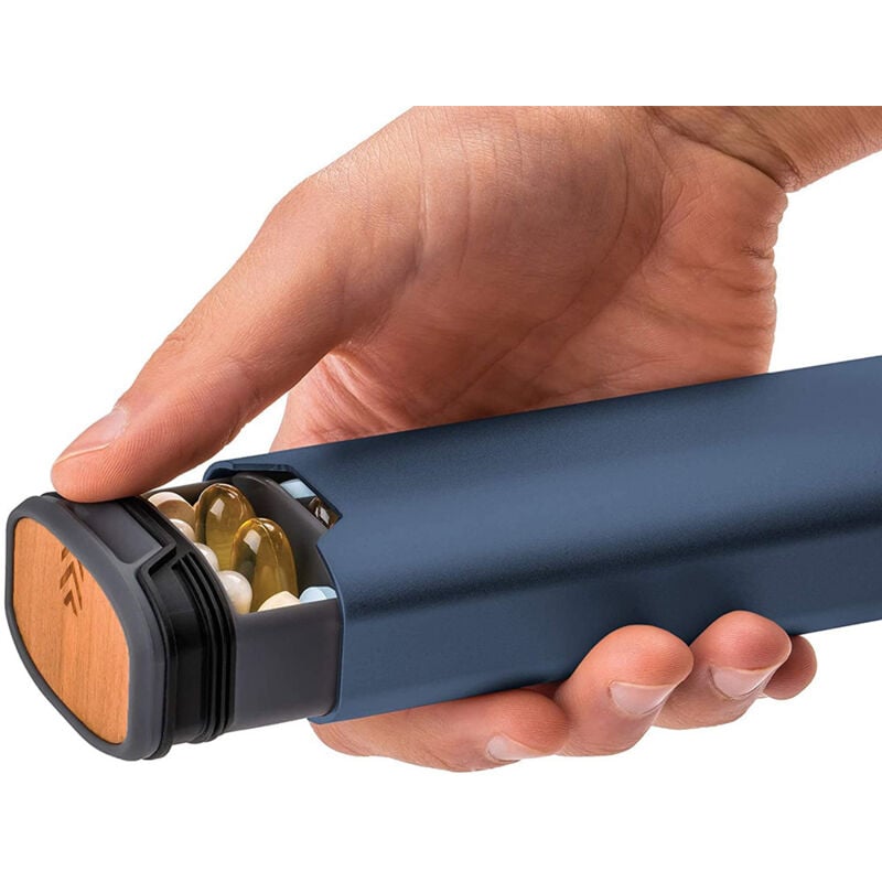 Dunkelblauer Pillen-Organizer für 7 Tage – wöchentliche Reise-Pillenbox – schöne Pillenbox für Vitamine, Medikamente, Pillen und
