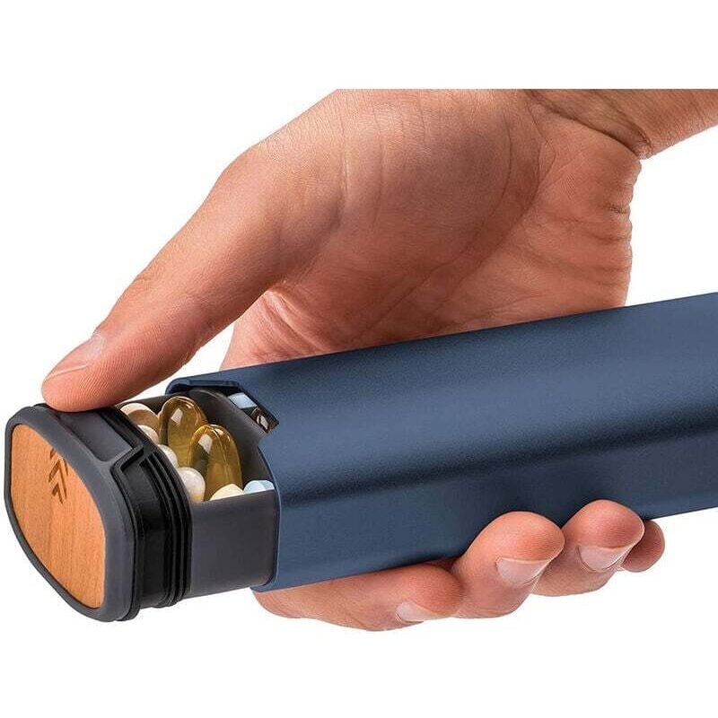 Dunkelblauer Pillen-Organizer für 7 Tage – wöchentliche Reise-Pillenbox – schöne Pillenbox für Vitamine, Medikamente, Pillen und