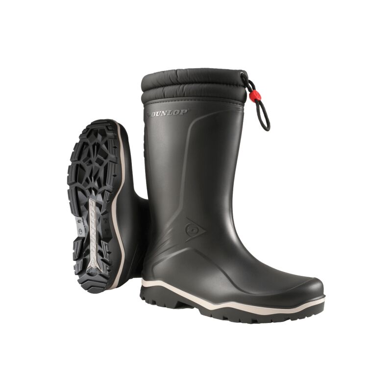 Dunlop - K400061 Blizzard Wasserdichte Stiefel mit Pelzfutter, Schwarz 45