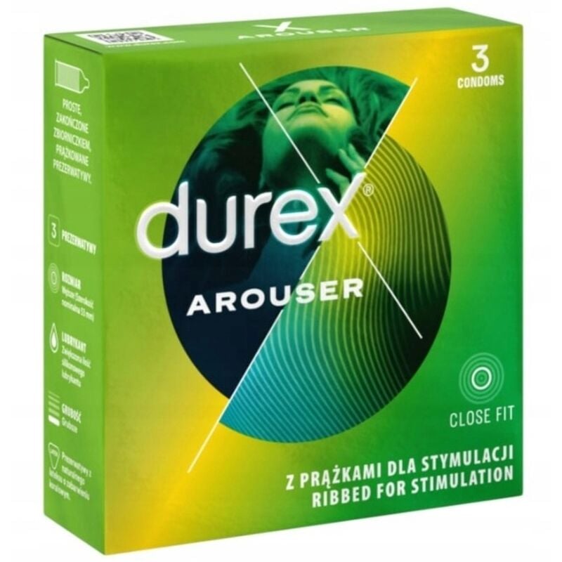 Durex Arouser Ribbed Kondome für unvergessliche Empfindungen, 3er-Pack