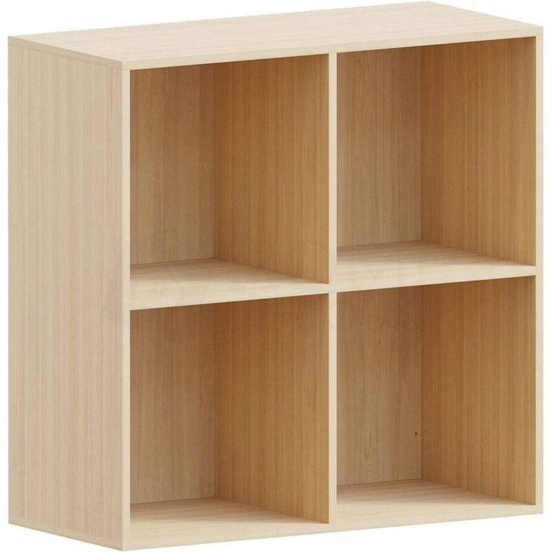 Home Discount - Durham 4 Würfel Bücherregal Holz Display Lagerregal Stehendes Regal, Eiche-ohne-Körbe