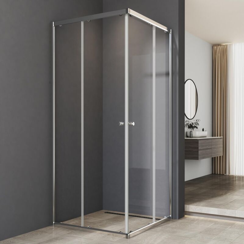 Duschkabine 75x75cm Eckeinstieg Schiebetür Duschabtrennung Duschkabine 5mm esg Glas Duschtür Duschwand Höhe 185cm