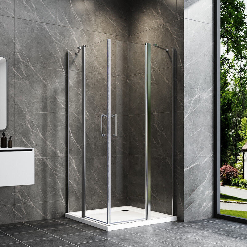 Duschkabine 120x100 cm Eckeinstieg mit Pendeltür, Eckdusche Duschkabine mit Pendeltür Dusche Duschwand Pendeltür Dusche Duschtür Duschabtrennung 6mm