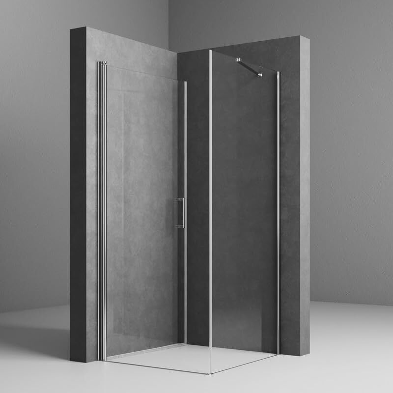 Duschkabine 90x90cm Pendeltür mit Seitenwand Duschkabine Drehtür 5mm nano Beschichtung esg Glas Duschkabine Schwingtür Duschkabine Pendeltür