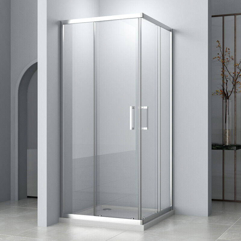 Duschkabine 75x90x185cm Schiebetür Duschkabine Eckeinstieg Duschabtrennung Doppel Schiebetür Duschwand 5mm esg Easy-Clean Glas