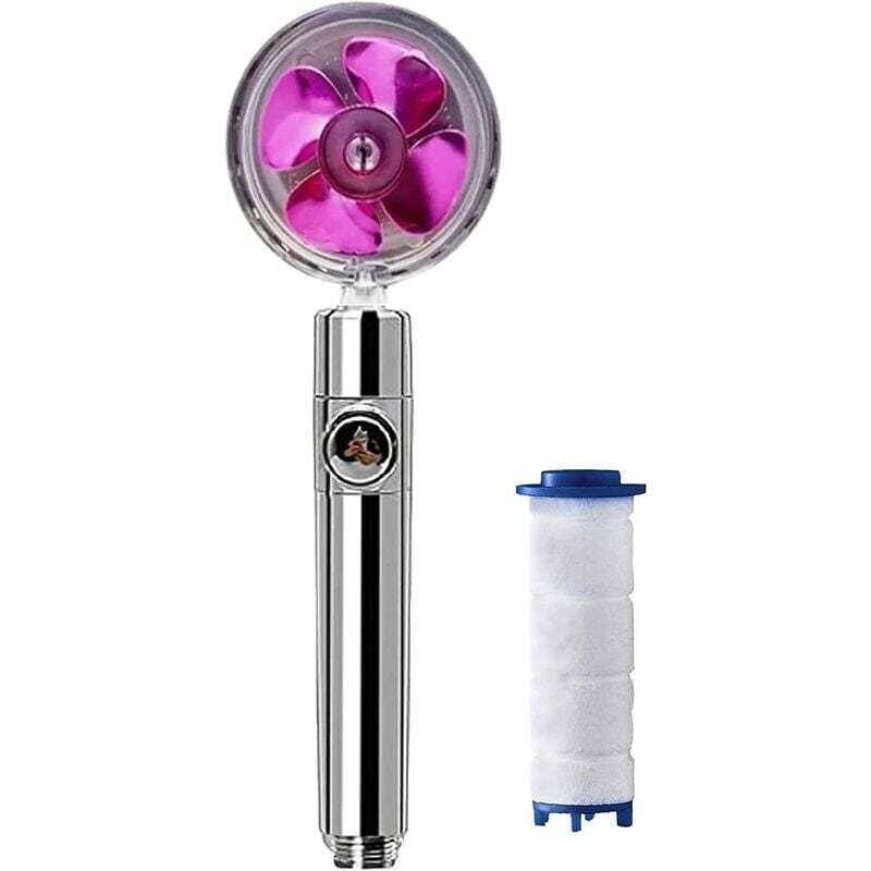 Duschkopf Hydro-Jet-Duschkopf Hochdruck-Hydro-Jet-Duschkopf Propellergetriebener Vortex-Duschkopf 360°-Einstellung mit Pausenschalter