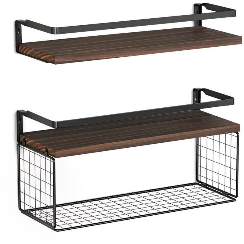 Duschregal & Aufbewahrung - Duschregal & Aufbewahrung, Schwebende Regale mit Drahtkorb, Badezimmerregale über der Toilette mit schützendem