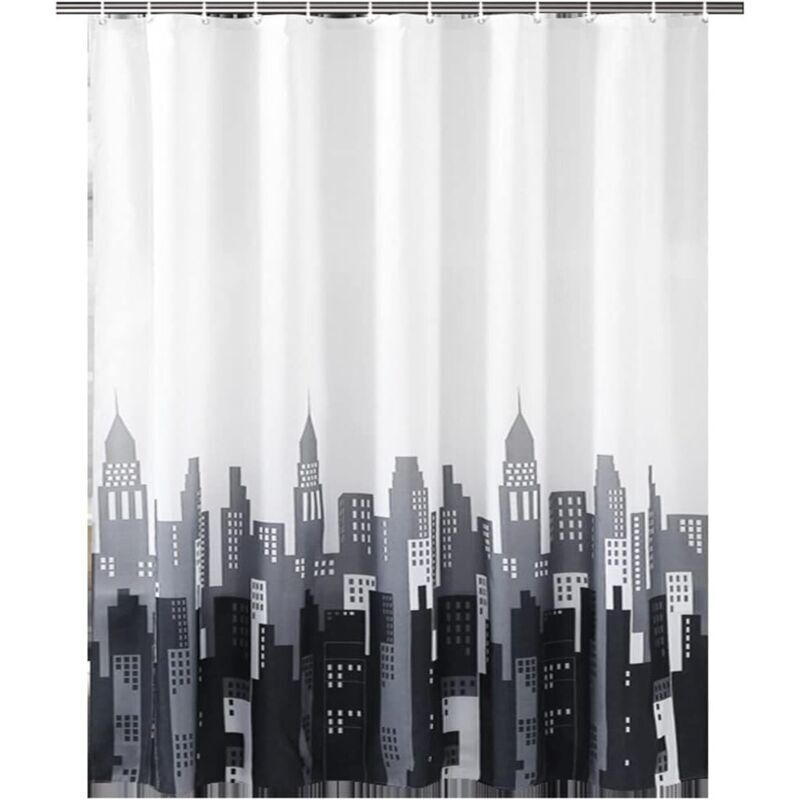 Duschvorhang für Badezimmer, 180 x 200 cm, schimmelresistent, wasserdichtes Polyestergewebe, langer Duschvorhang-Einsatz, waschbarer Badvorhang mit