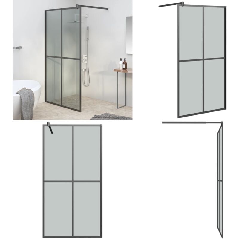 Duschwand für Walk-in Dusche 100x195cm Dunkles Sicherheitsglas - Duschabtrennung - Duschwand - Begehbarer Dusche - Walk-in Dusche - Sicherheitsglas