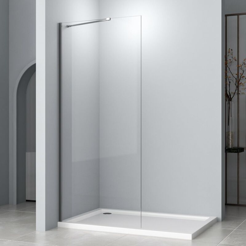 Duschwand Glas 90x195cm Duschwand Walk In mit 5mm nano Glas Sicherheitsfolie Duschtrennwand Glas Walk In Glaswand Dusche