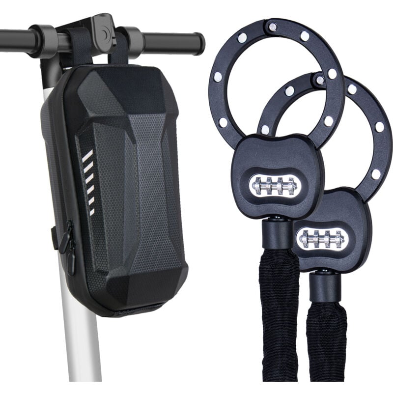 Todeco - e Scooter Schloss mit Zahlencode, 8mm Dicke Kettenschloss, Handschellenschloss Fahrradschloss Hohe Sicherheit Schloss mit Aufhängetasche