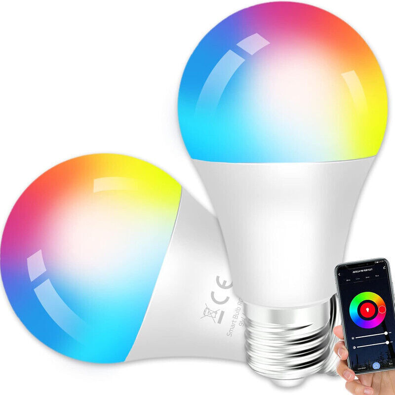 E27 15W WLAN-Smart-Glühbirne, RGB + CCT Mehrfarben-LED, 2700K–6500K, kompatibel mit Alexa/Google Home, Smart-Glühbirne, kein Hub erforderlich,