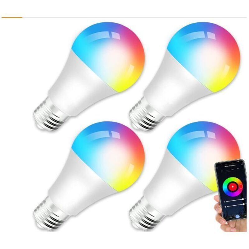 E27 LED-Lampe – E27 10W WLAN-Smart-Lampe, RGB + CCT Mehrfarben-LED 2000K–4000K, kompatibel mit Alexa/Google Home, Smart-Lampe, kein Hub erforderlich,