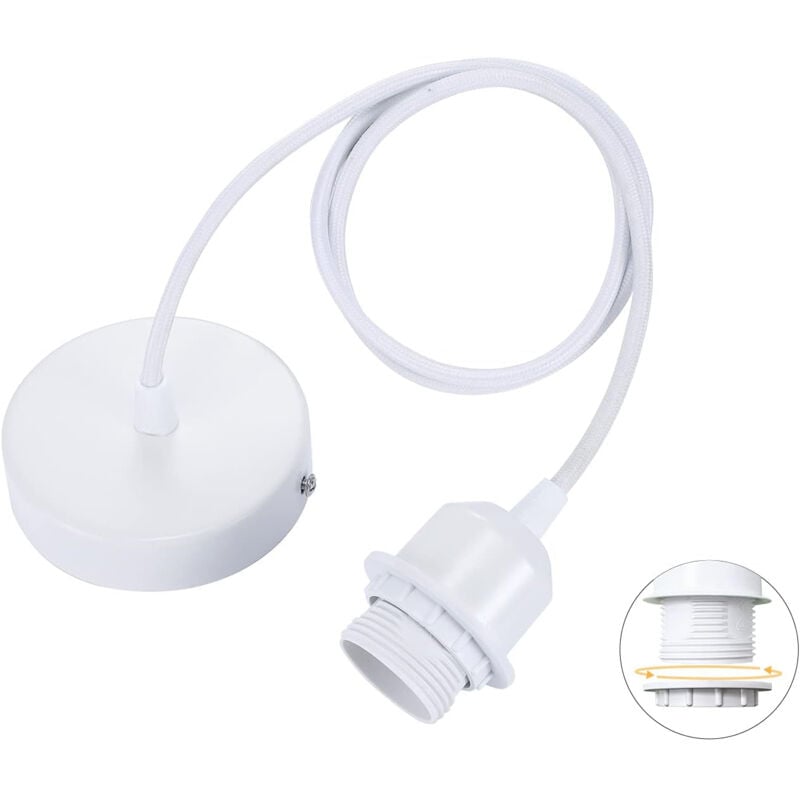 Longziming - E27-Pendellampenfassung, Zubehör für E27-Pendelleuchten, Zubehör für E27-Pendelleuchten mit 1 m Kabel, für Bar, Café,