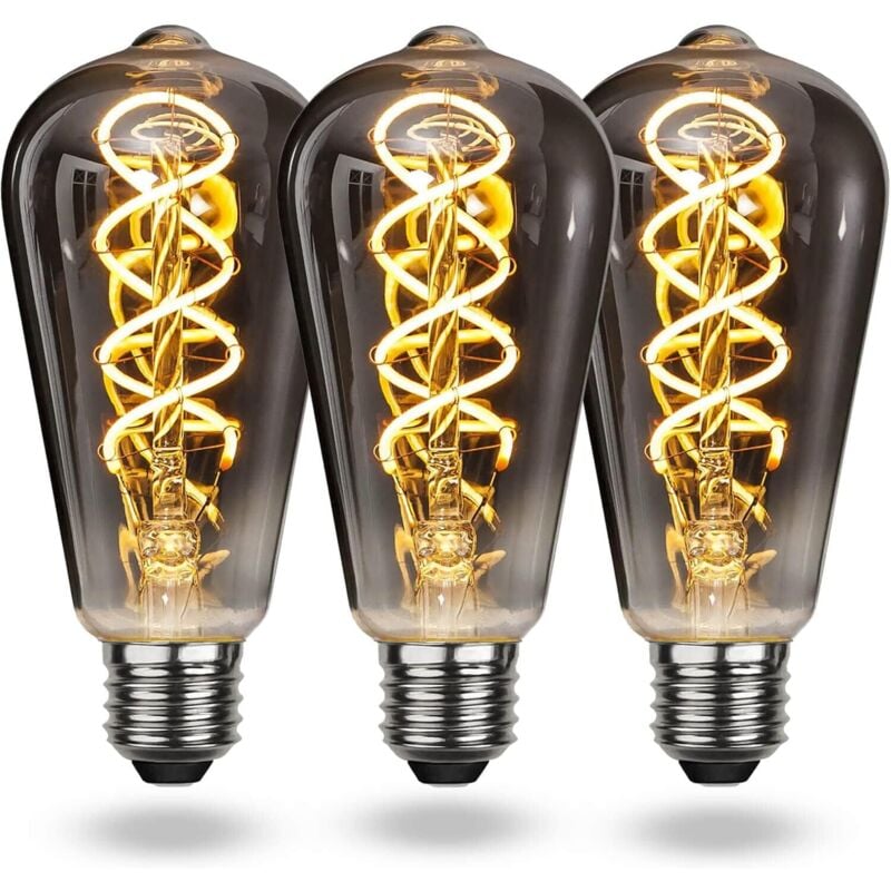 E27 Vintage LED Glühbirne Warmweiß, Vintage E27 Dimmbare Spiralfadenbirne 4W Weiches Licht, E27 Vintage Edison Glühbirne Geeignet für Wohnzimmer,