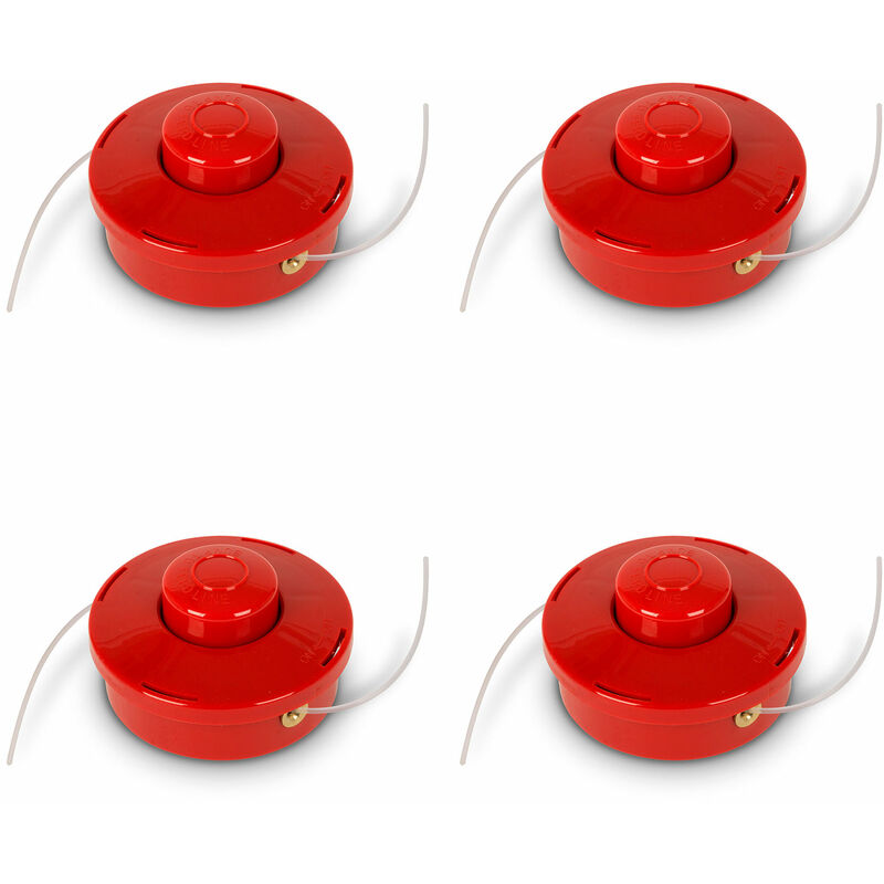 4X Fadenkopf (4 Stück), Fadenschneider Ersatzteil für Rasentrimmer Freischneider Motorsense, Fadenspule 4er Pack, Tippautomatik, Drahtstärke 3mm,