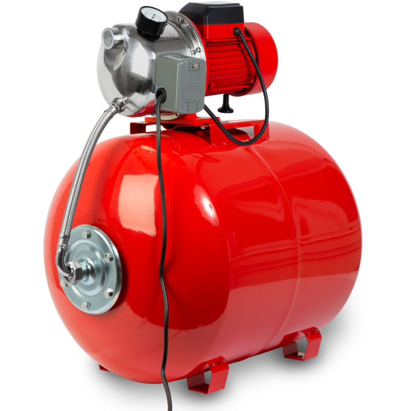 EBERTH Hauswasserwerk 3600 L/h Förderleistung, 5 bar Förderdruck, 750W, Pumpe mit Druckschalter für Automatikbetrieb, selbstansaugend, 9 m