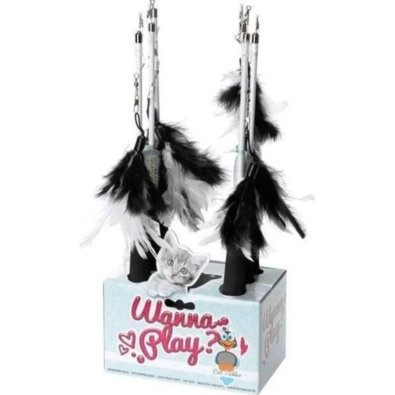 EBI interaktive Angelausrüstung für Katzen schwarz und weiß